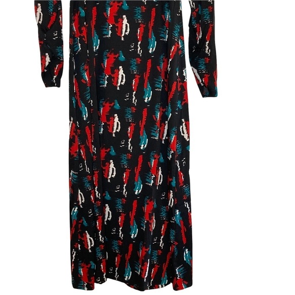W118 by Walter Baker Black Raquel Patterned Maxi Dress Sz M - Picture 5 of 15